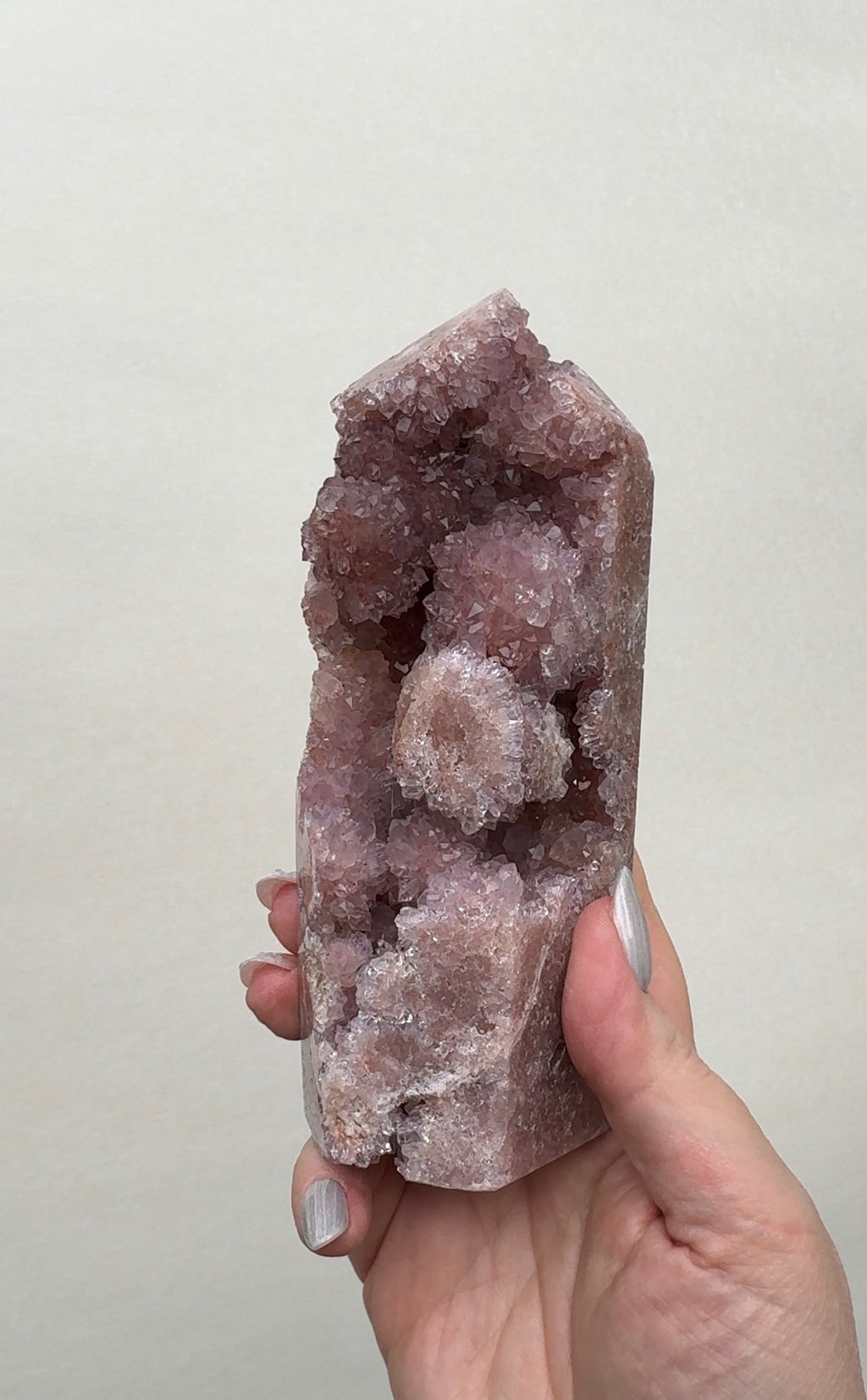 High Quality Druzy Pink Amethyst Tower