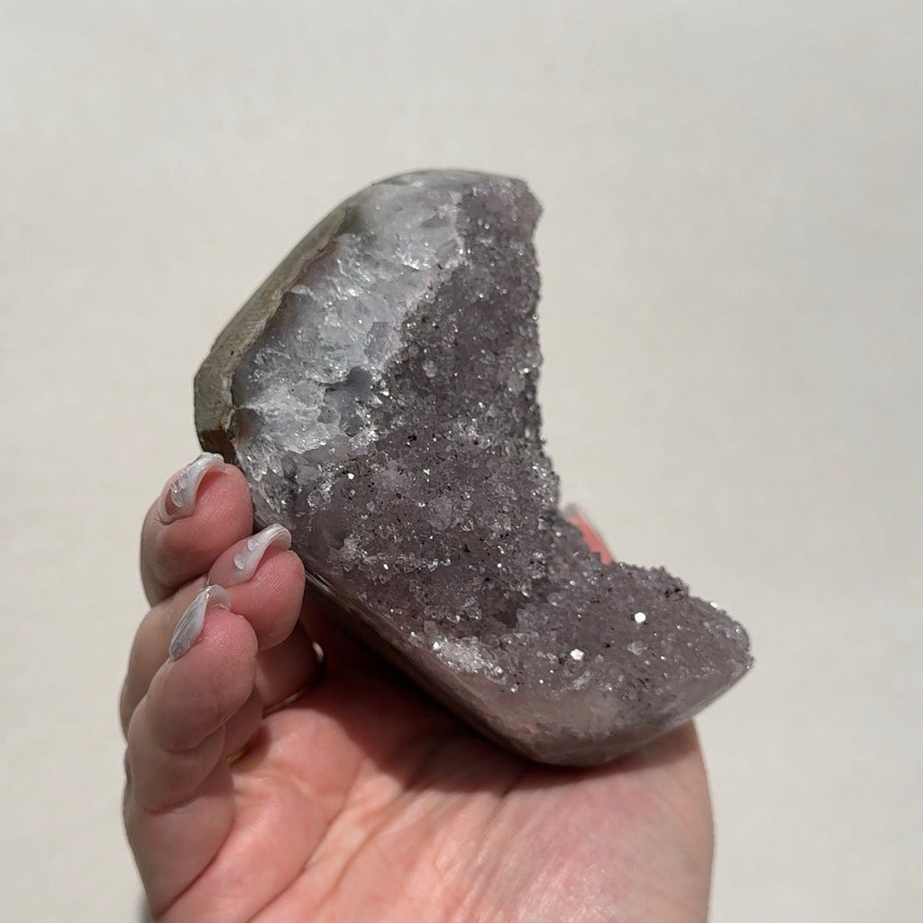 Druzy Uruguay Rainbow Amethyst on stand