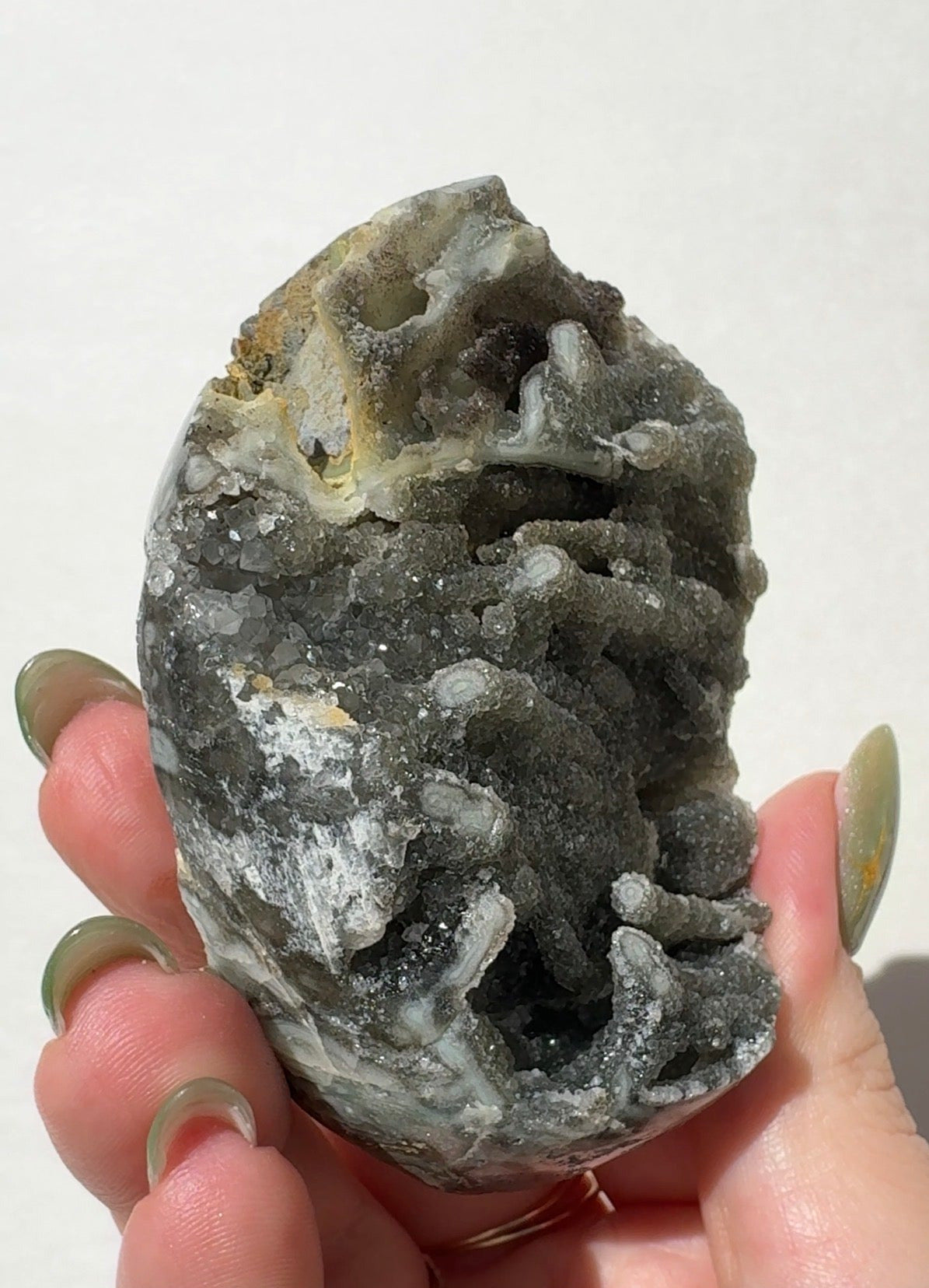 Green Amethyst Half Sphere Cutbase