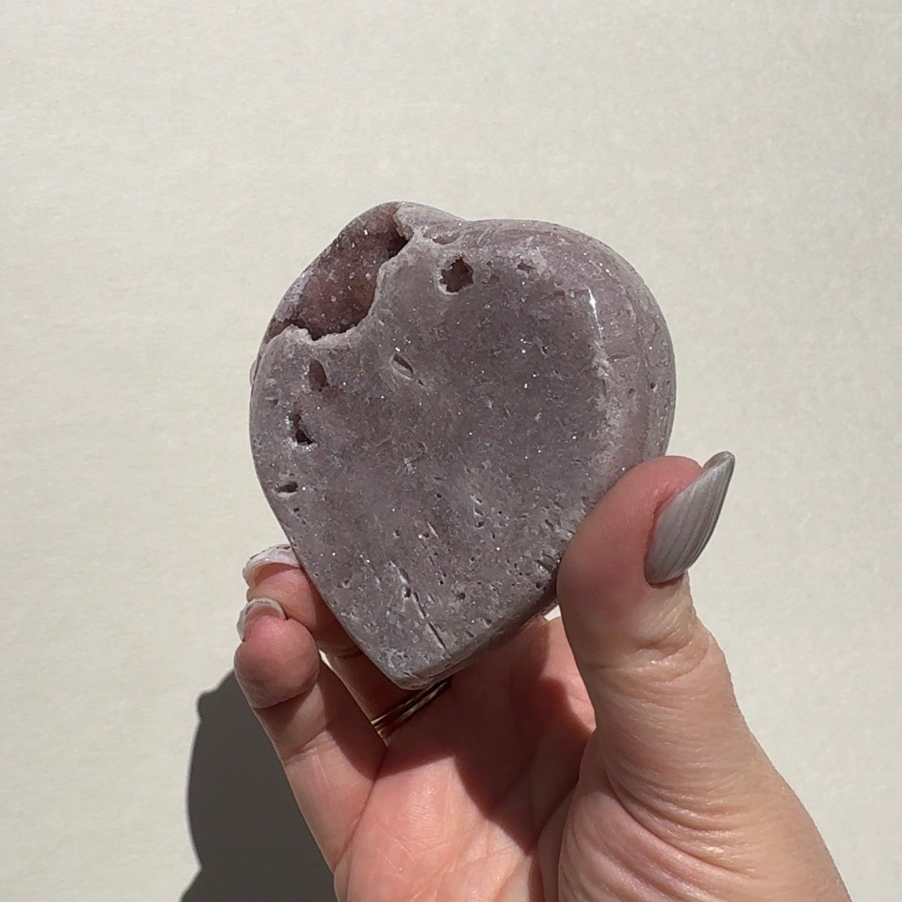 Druzy Pink Amethyst Heart