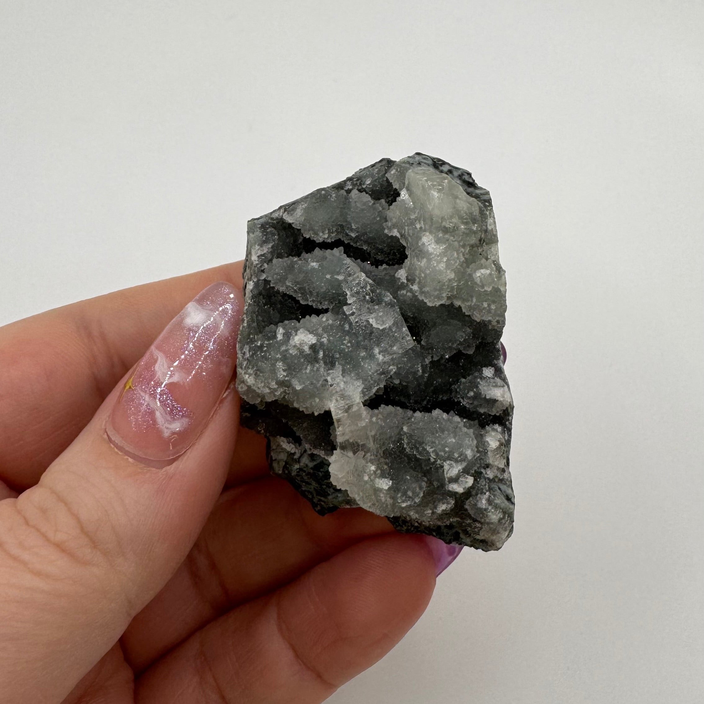Black Chalcedony with Apophyllite
