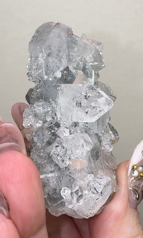 Apophyllite on Blue Chalcedony with Heulandite & Stilbite | BL11