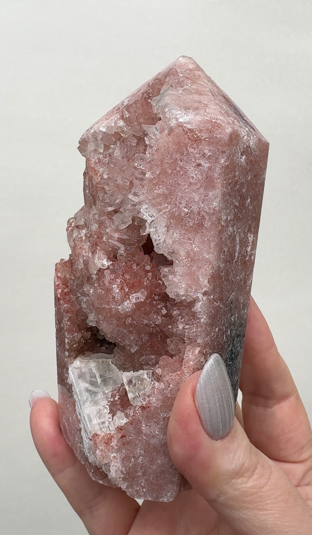 High Quality Druzy Pink Amethyst Tower