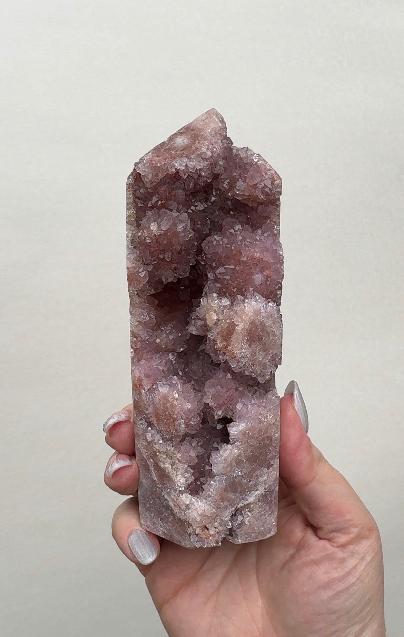 High Quality Druzy Pink Amethyst Tower