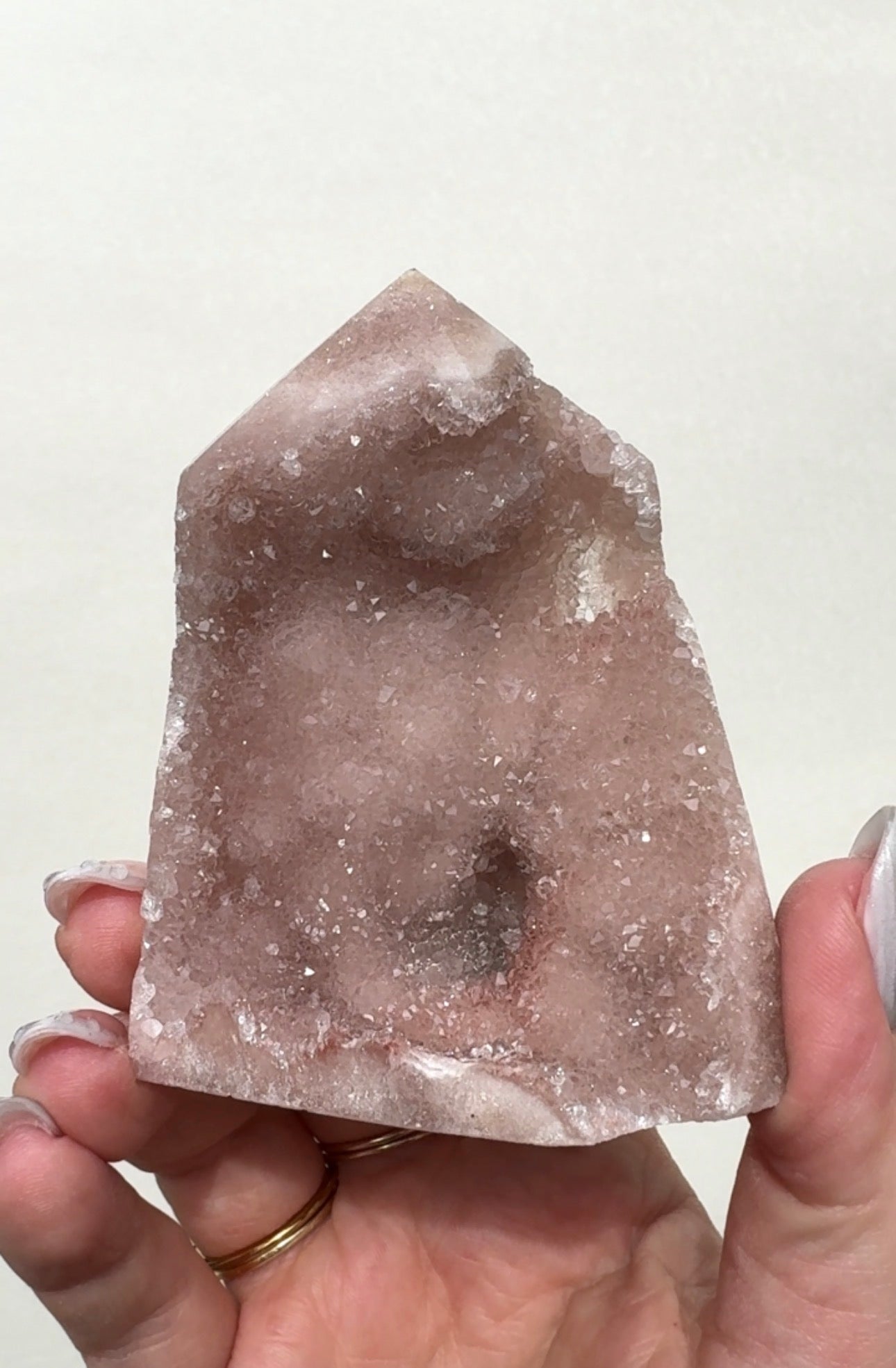 High Quality Druzy Pink Amethyst Tower