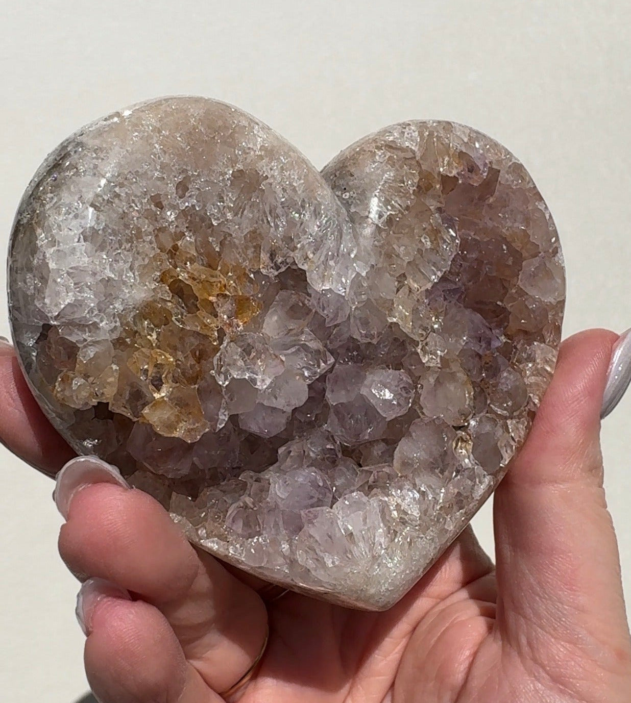 Druzy Pink Amethyst Heart