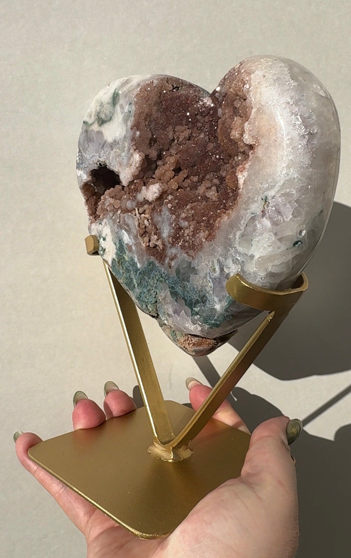 XL Druzy Pink Amethyst Heart