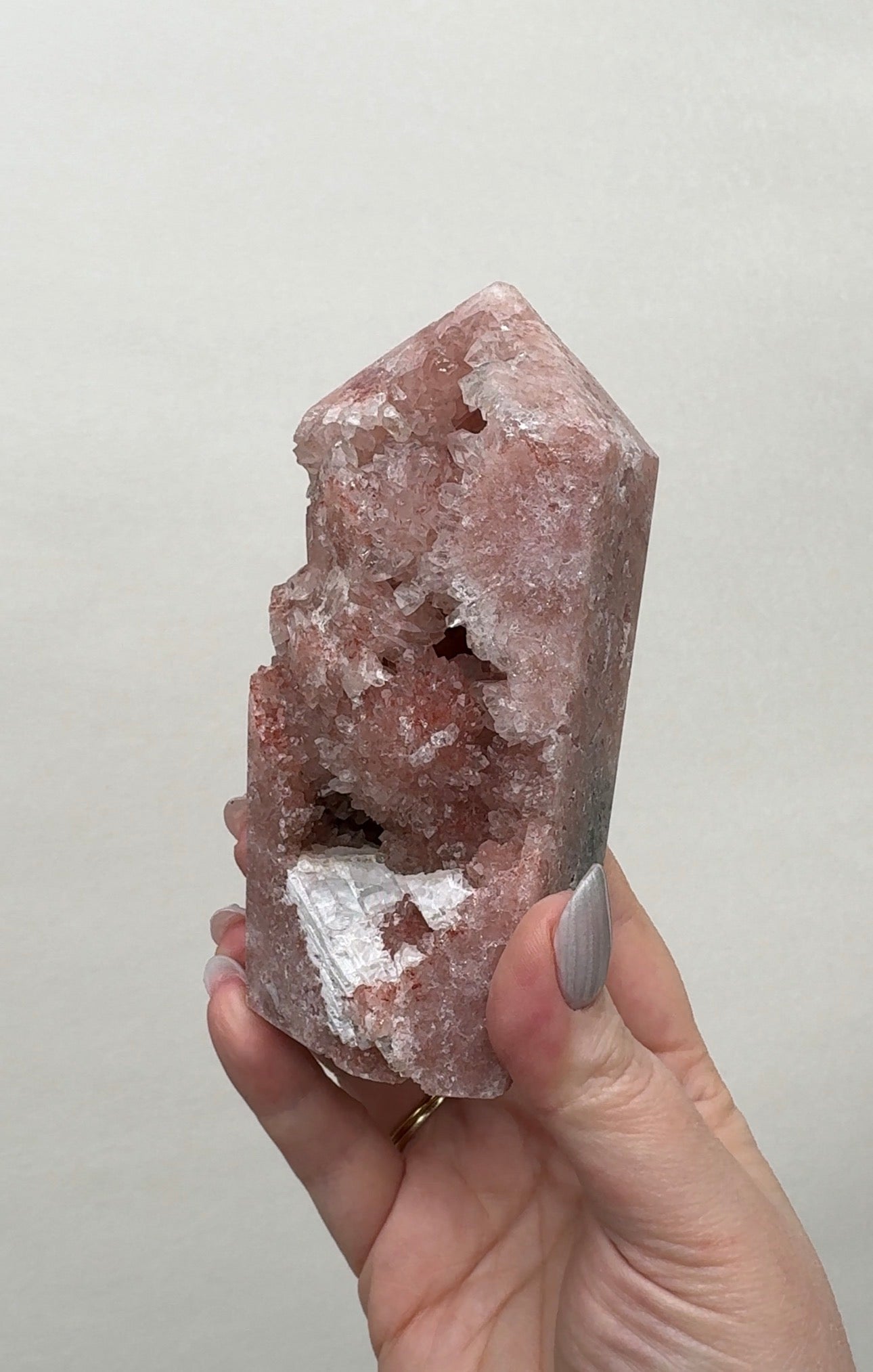 High Quality Druzy Pink Amethyst Tower