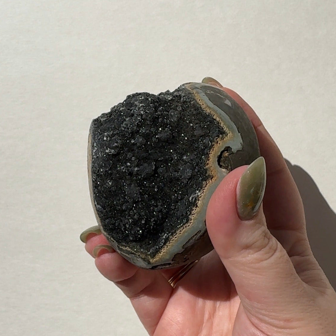 Black Amethyst Half Sphere Cutbase