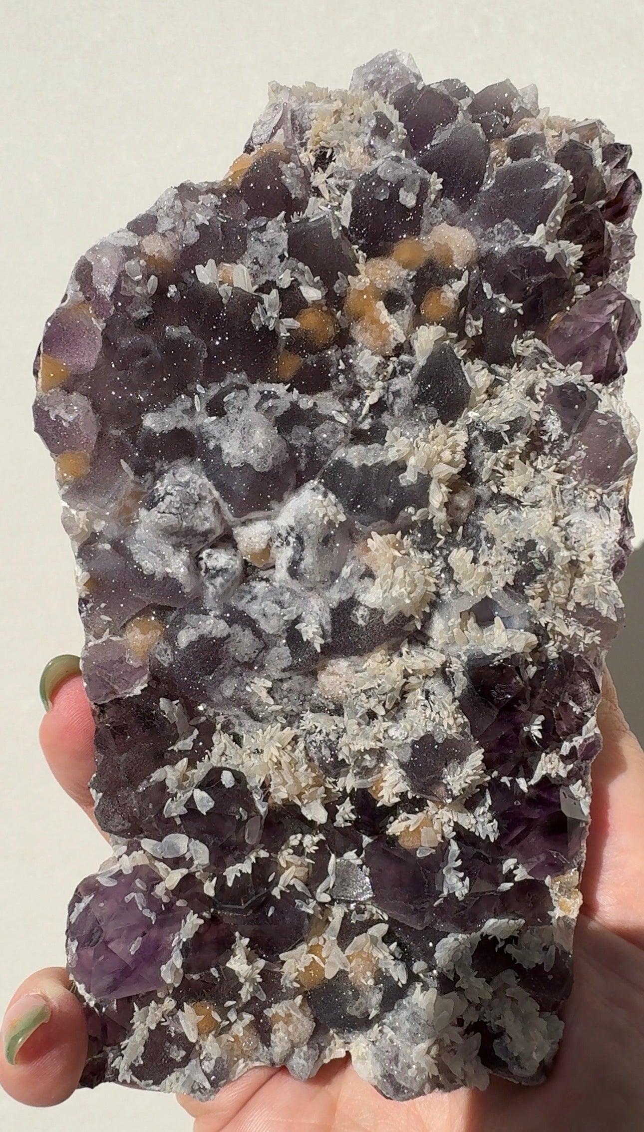 Sugar Amethyst with Calcite