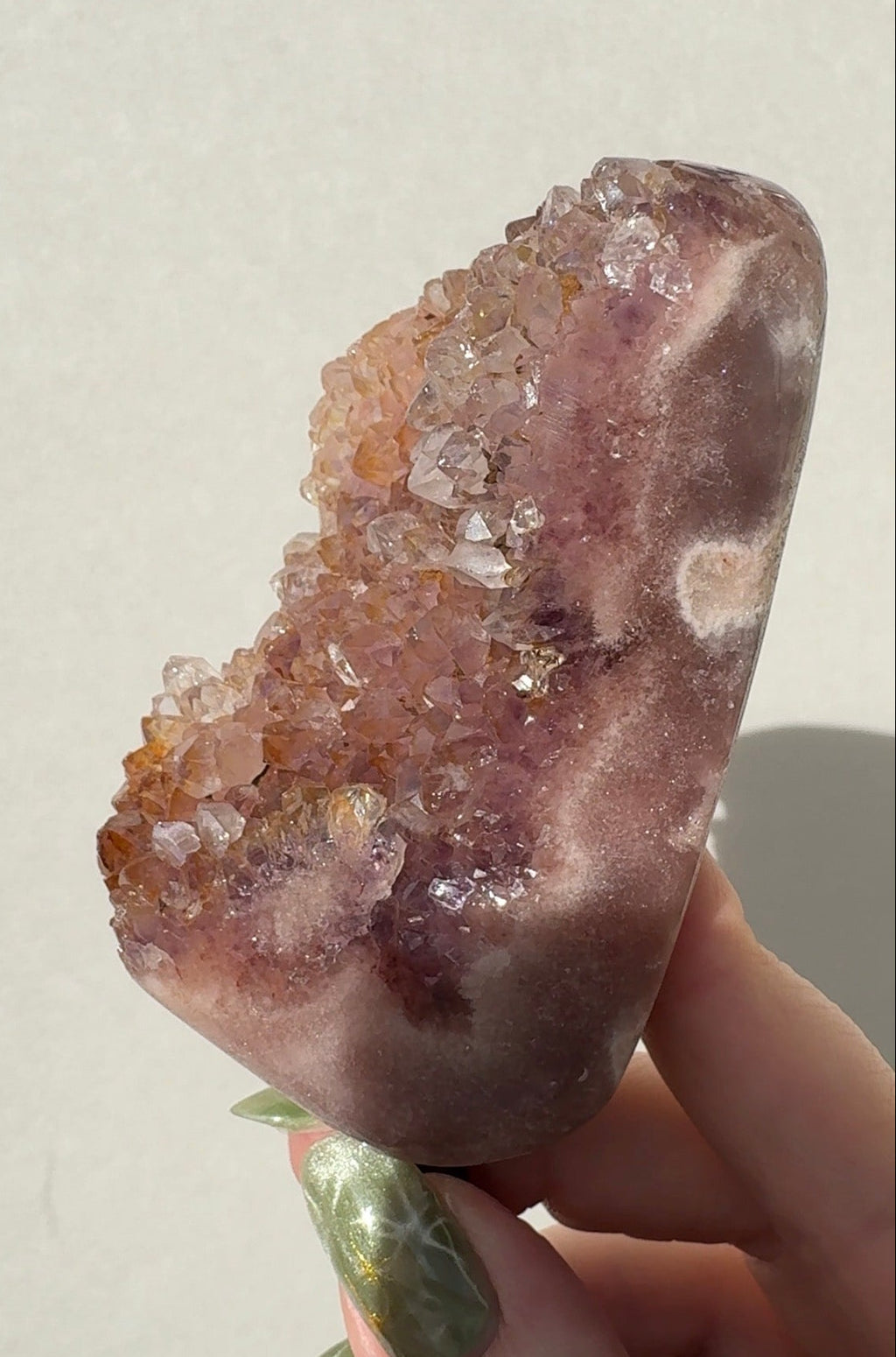 Pink Amethyst on stand