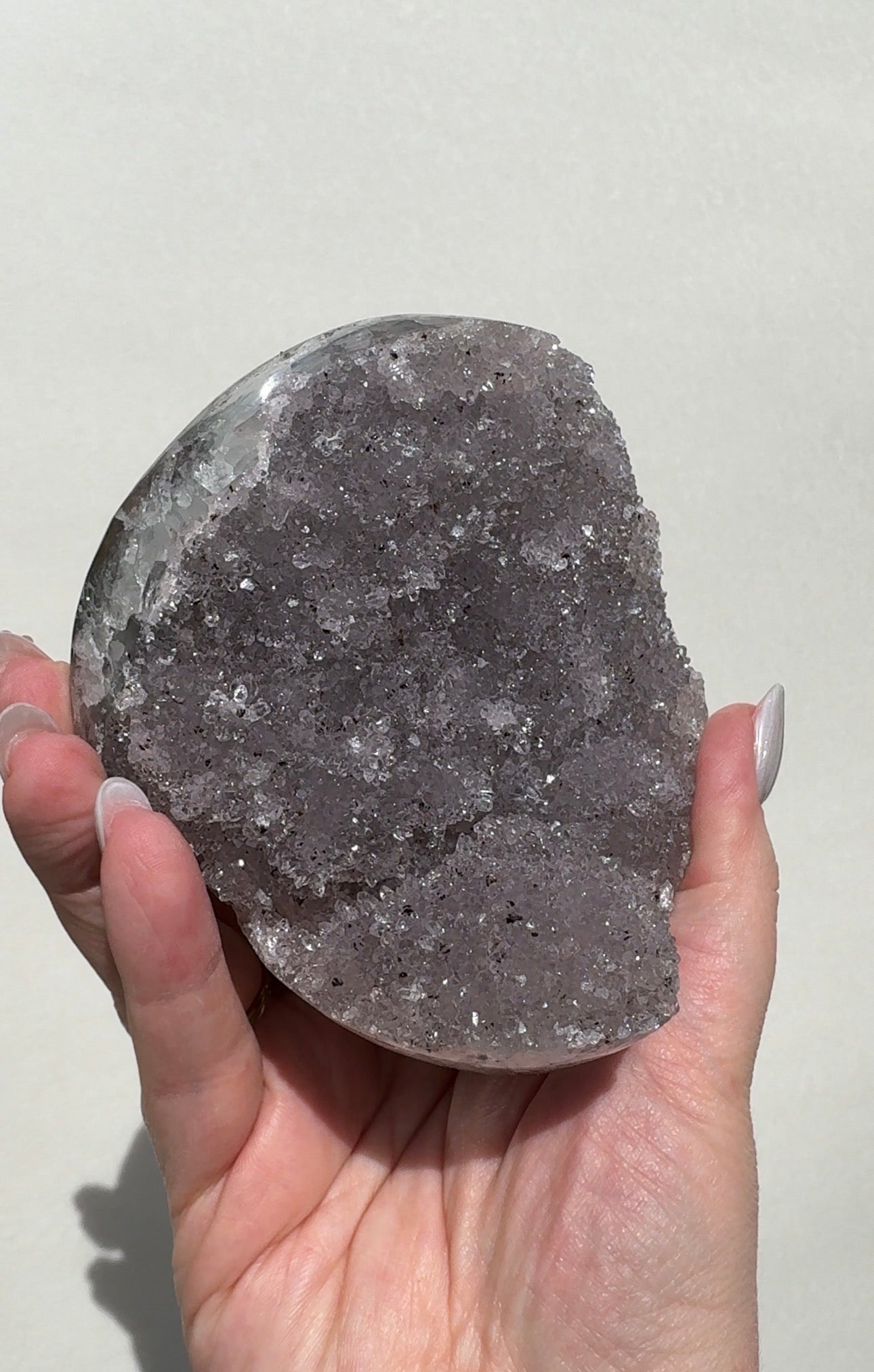 Druzy Uruguay Rainbow Amethyst on stand