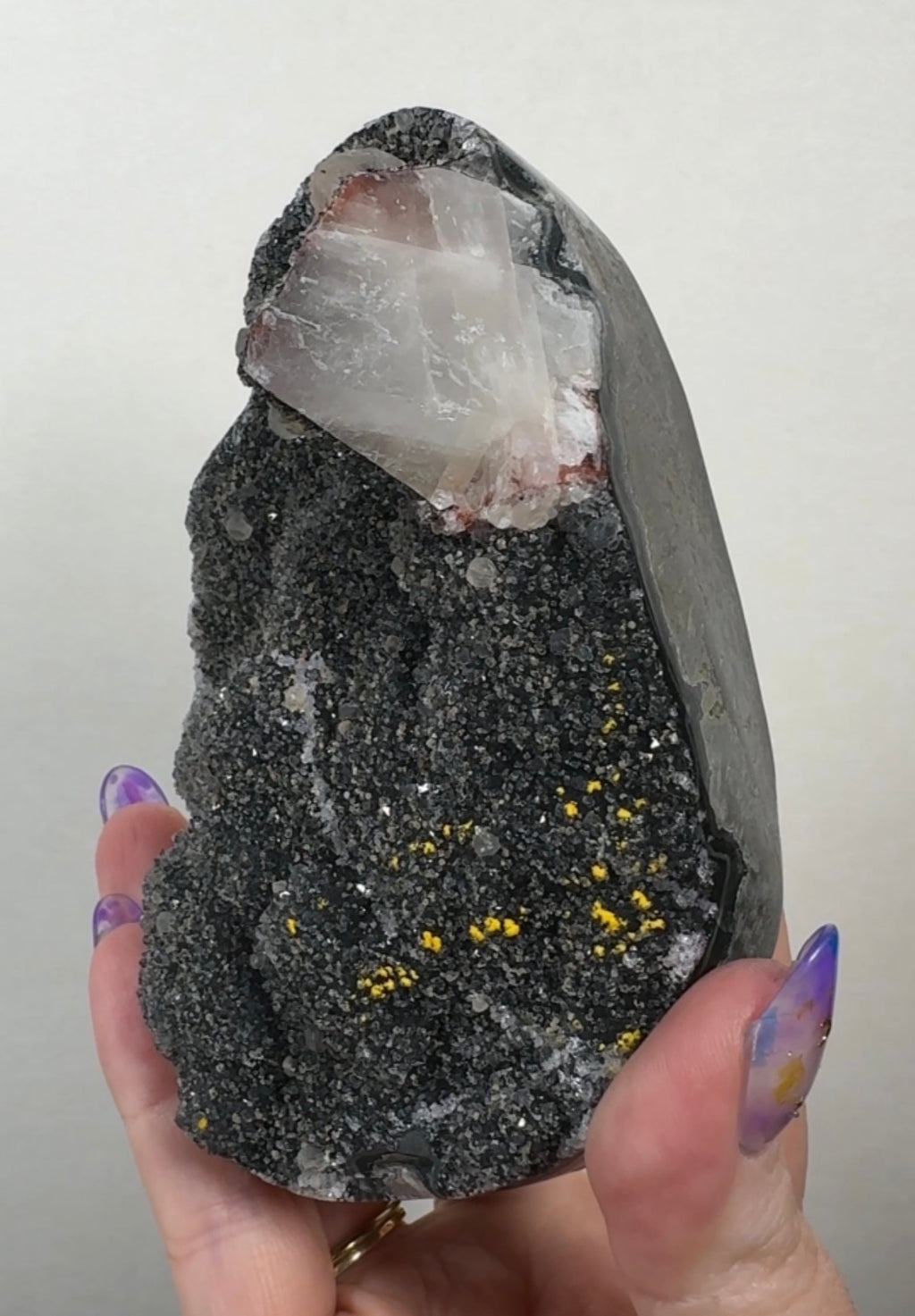Black Amethyst with Multi-Coloured Calcite | DBA