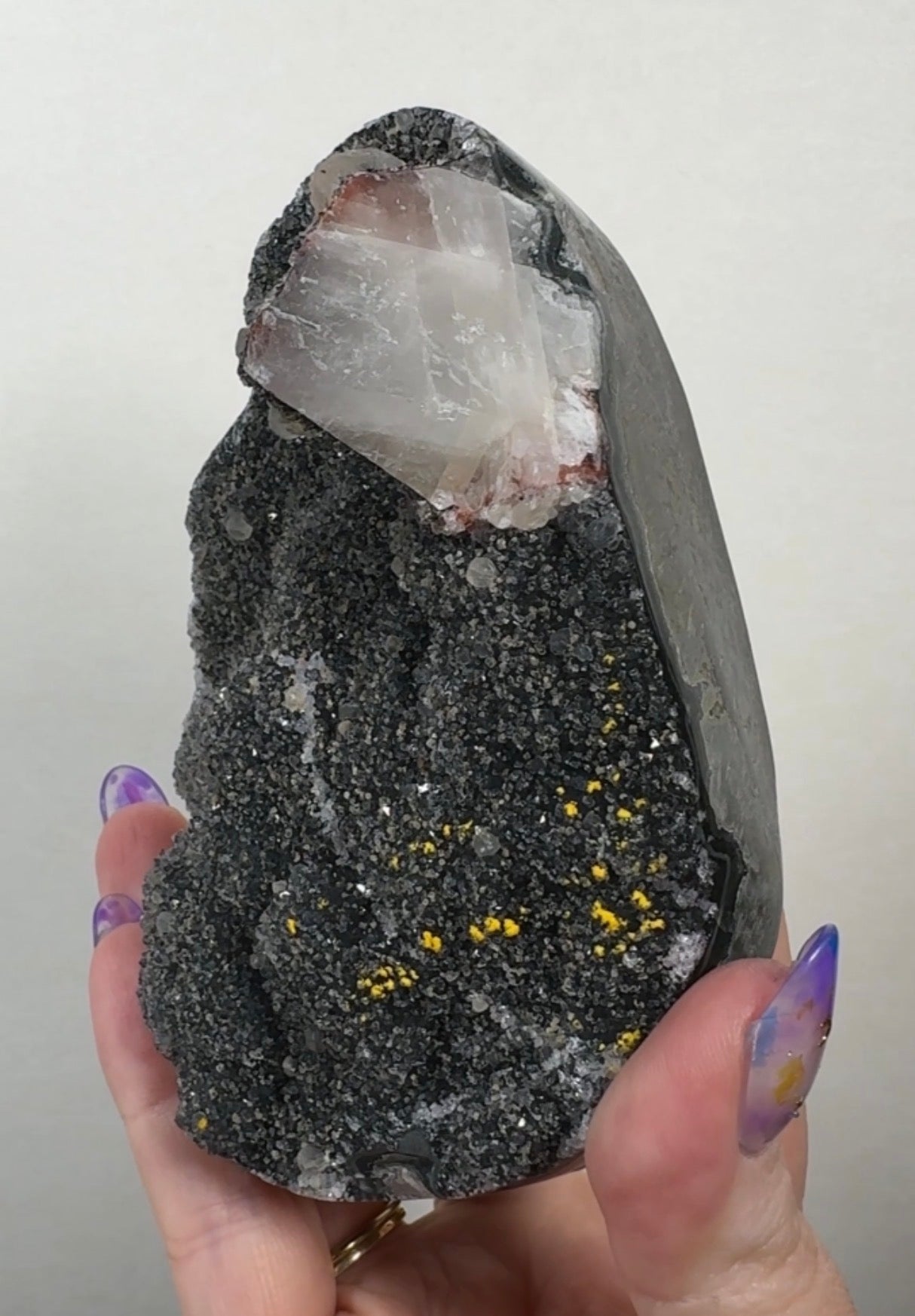 Black Amethyst with Multi-Coloured Calcite | DBA