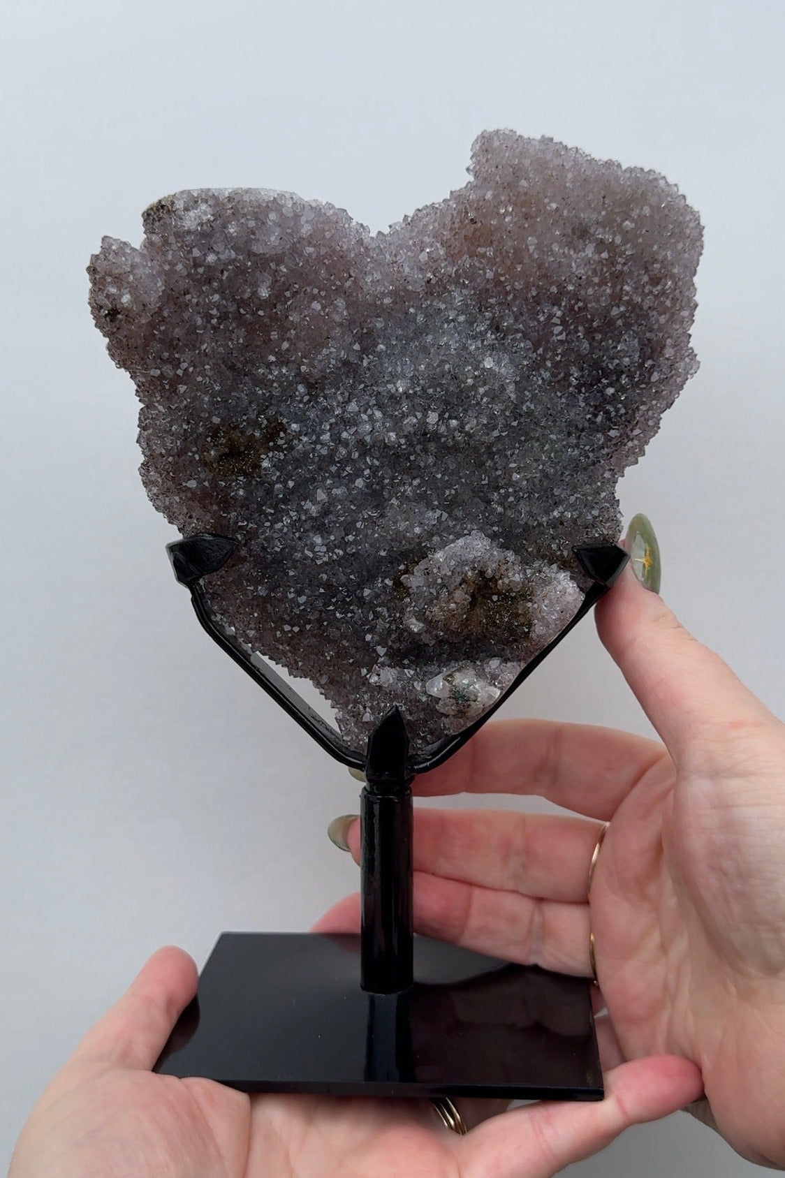 Double Sided Rainbow Amethyst with Calcite