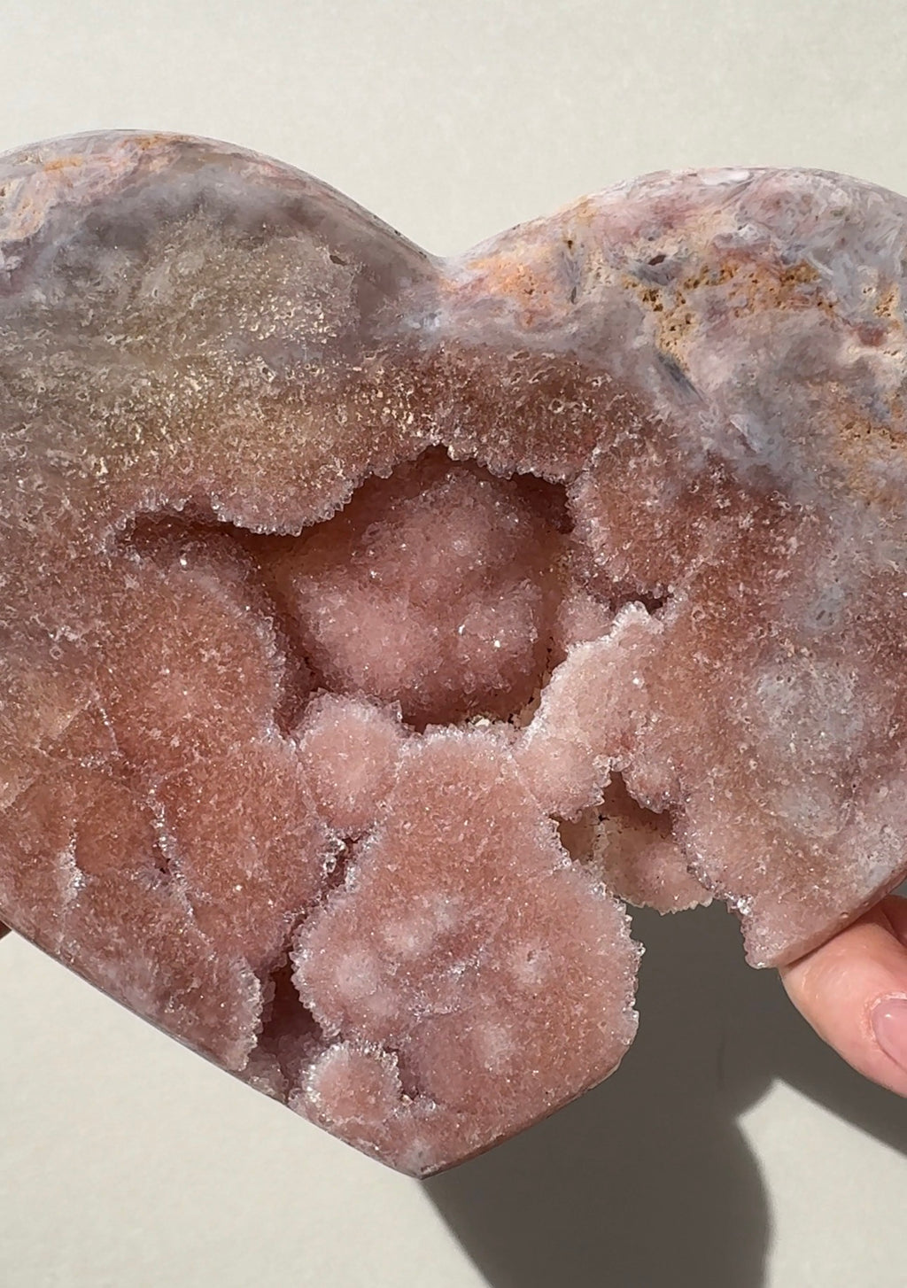 Druzy Pink Amethyst Heart
