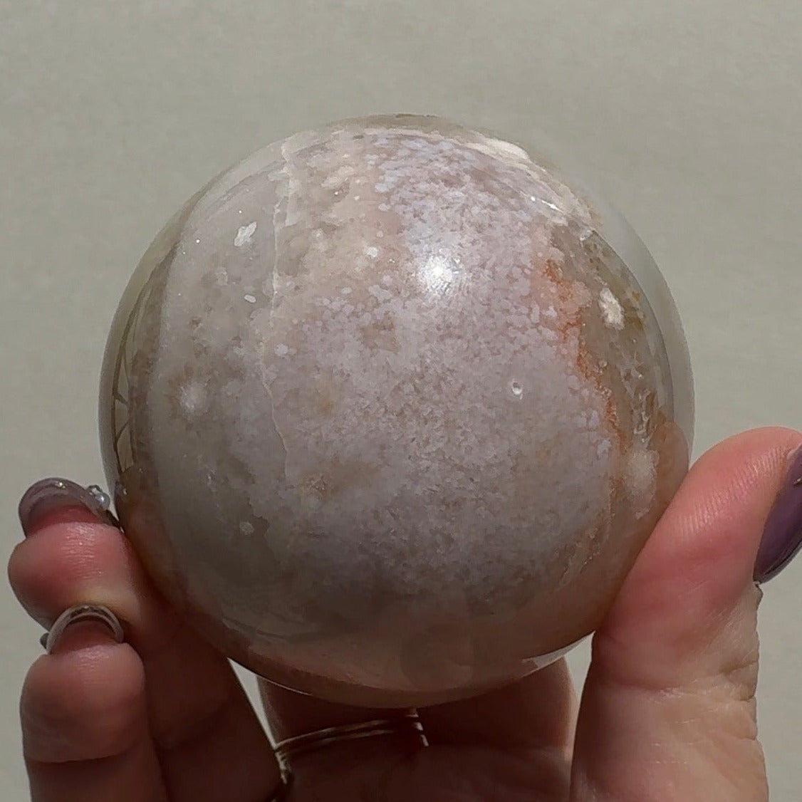 Flower Agate/Pink Amethyst Sphere | FP3