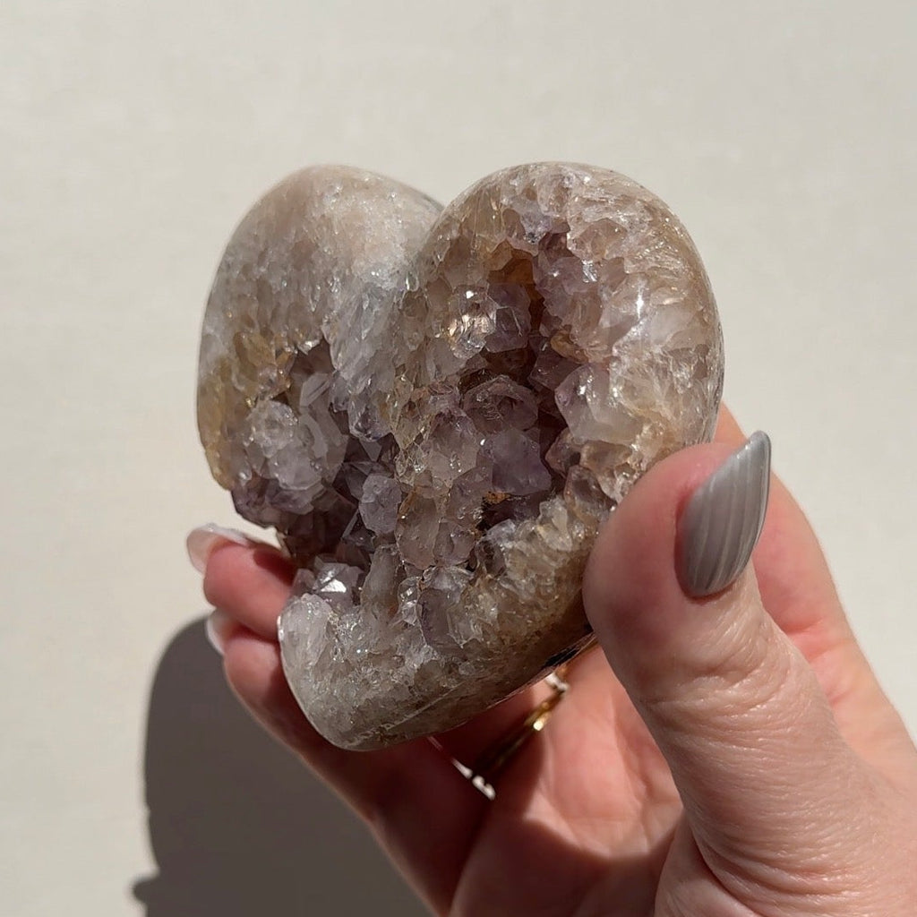 Druzy Pink Amethyst Heart