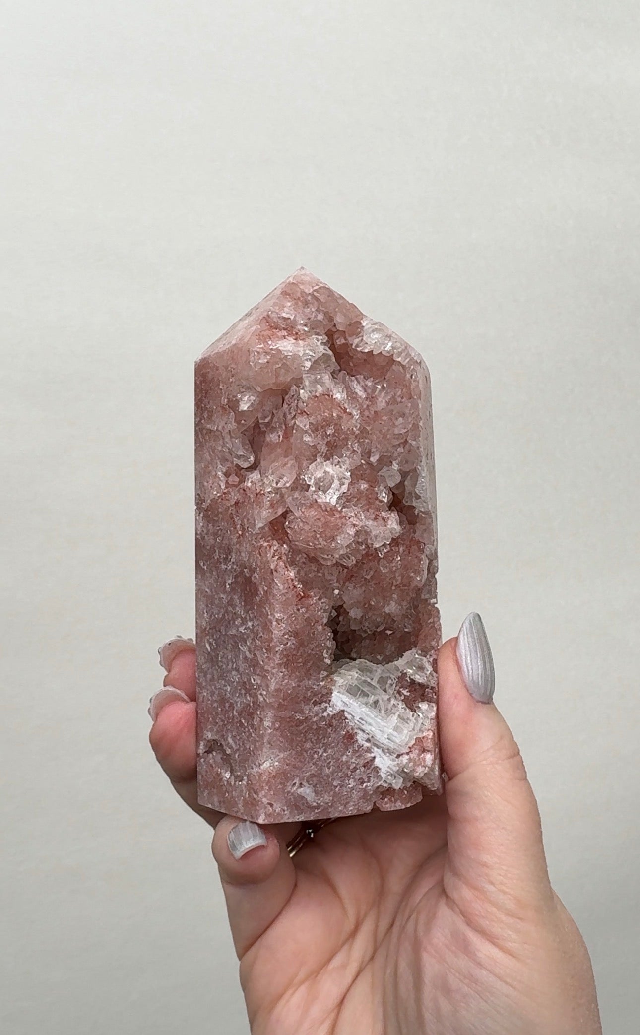 High Quality Druzy Pink Amethyst Tower