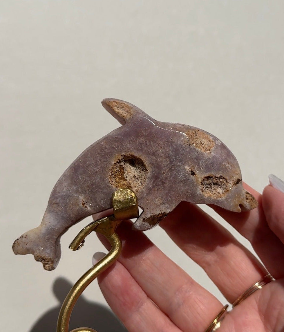 Druzy Pink Amethyst Dolphin