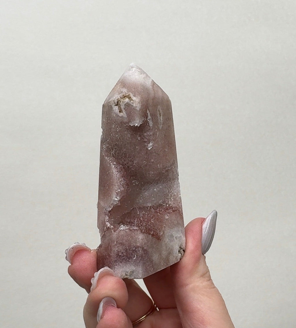 High Quality Druzy Pink Amethyst Tower