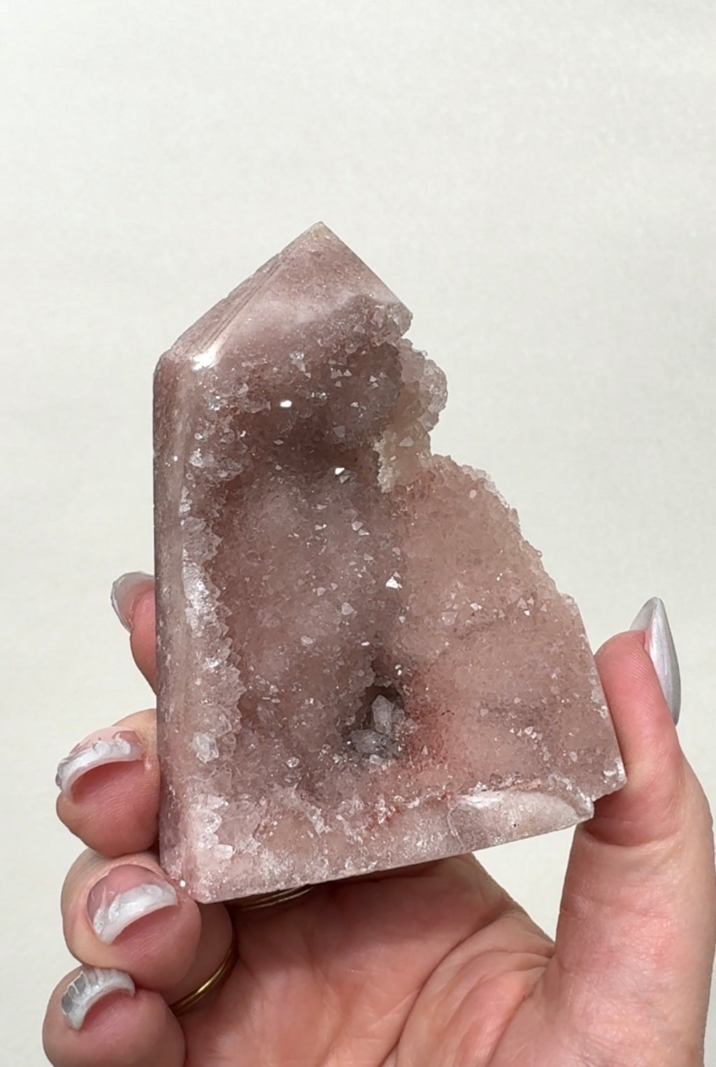 High Quality Druzy Pink Amethyst Tower