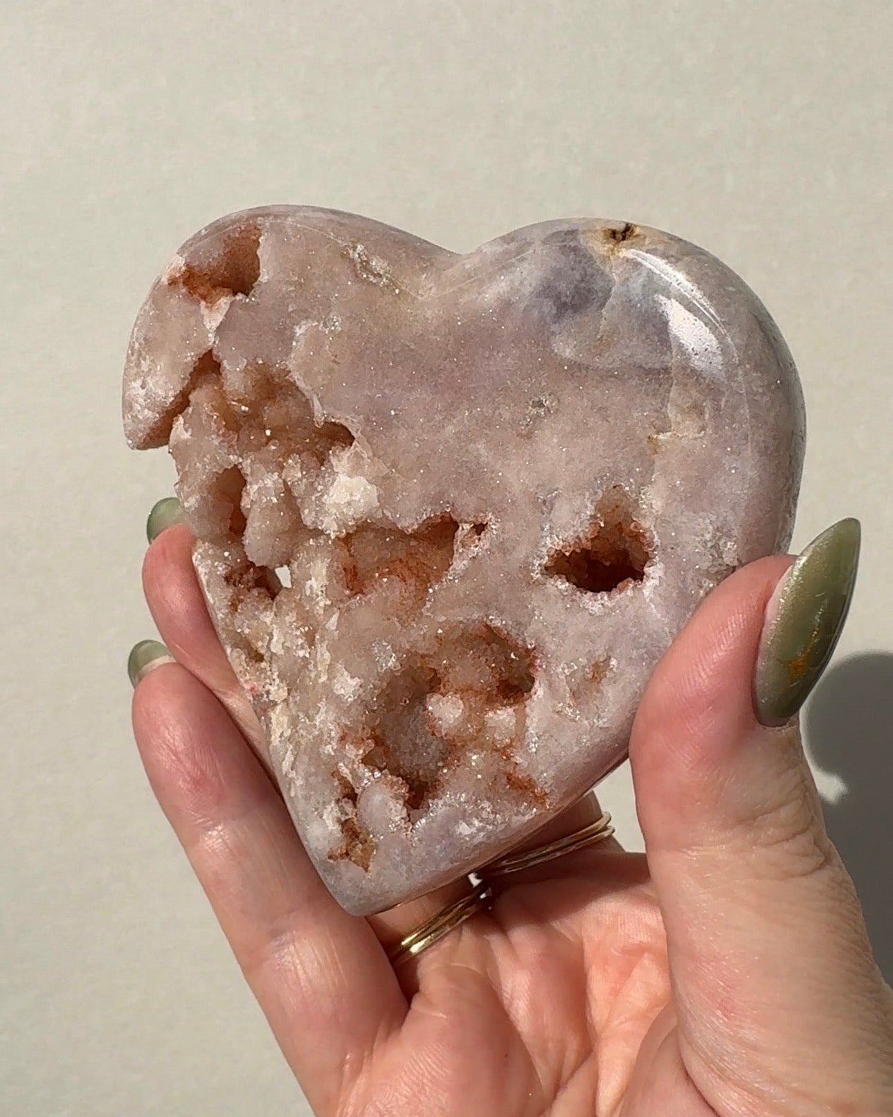 Druzy Pink Heart Amethyst