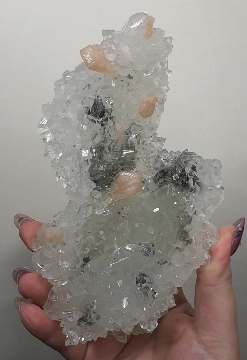 Diamond/Pink Apophyllite on Chalcedony | BDC