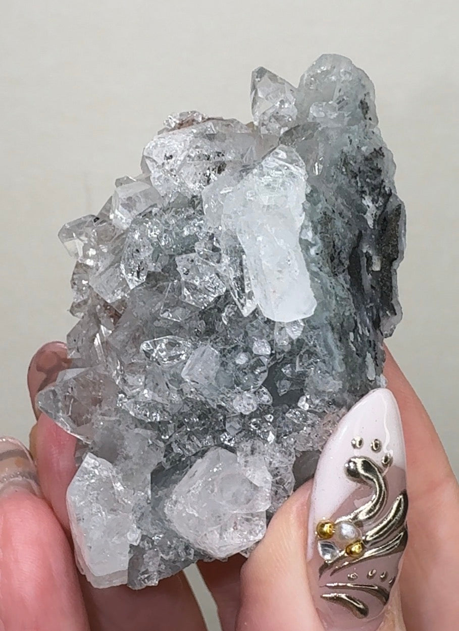 Apophyllite on Blue Chalcedony with Heulandite & Stilbite | BL9