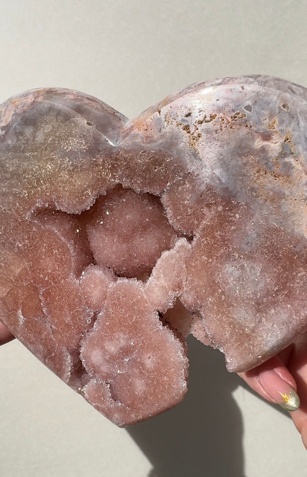 Druzy Pink Amethyst Heart