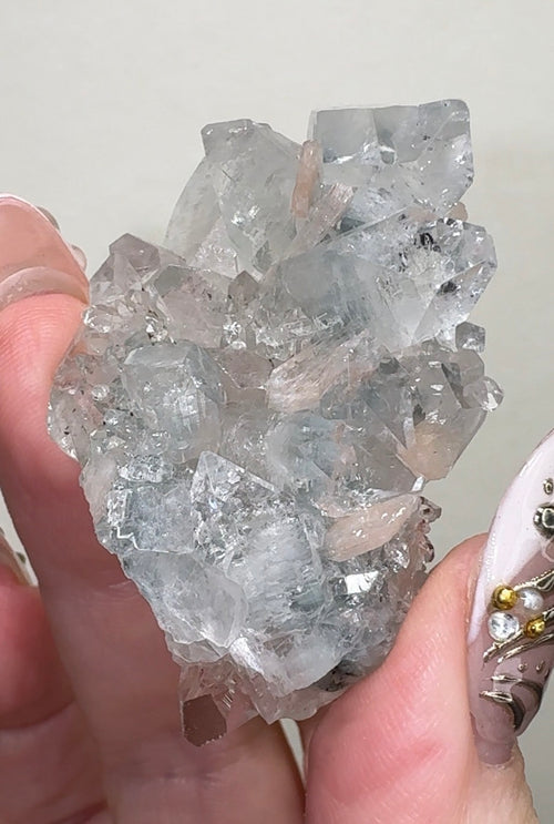 Apophyllite on Blue Chalcedony with Heulandite & Stilbite | BL17