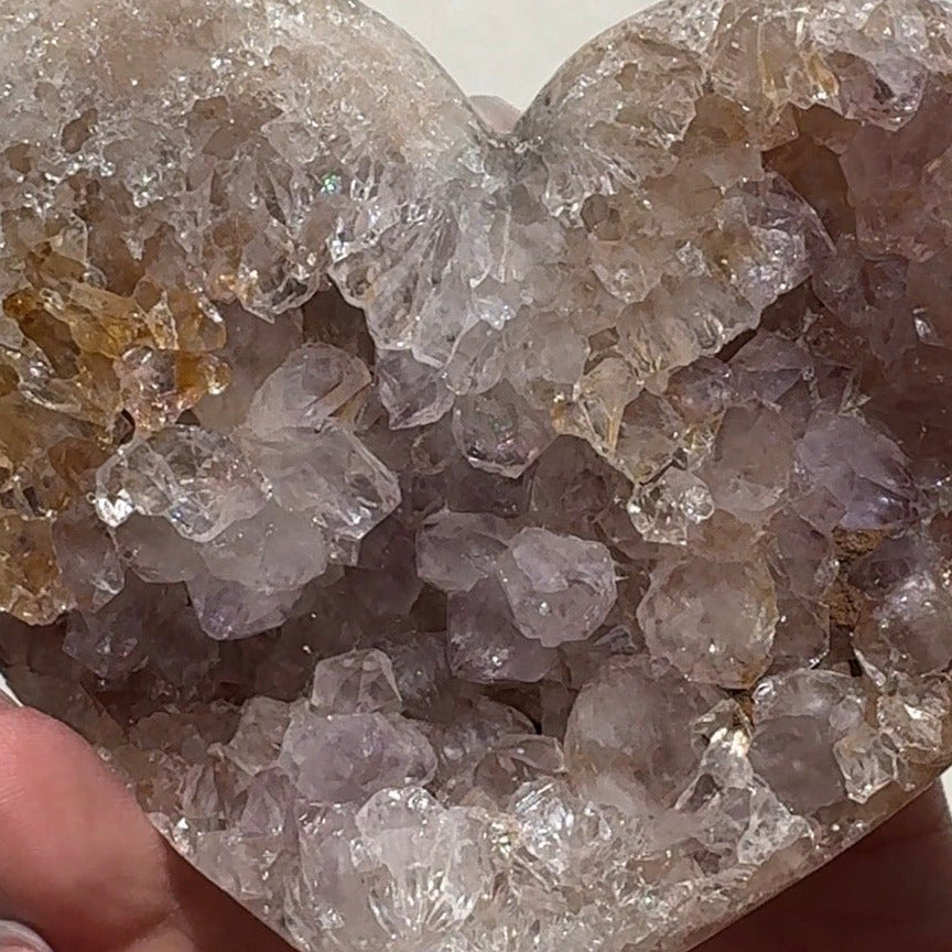 Druzy Pink Amethyst Heart