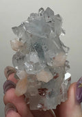 Diamond/Pink Apophyllite on Chalcedony with Red Heulandite | BDN