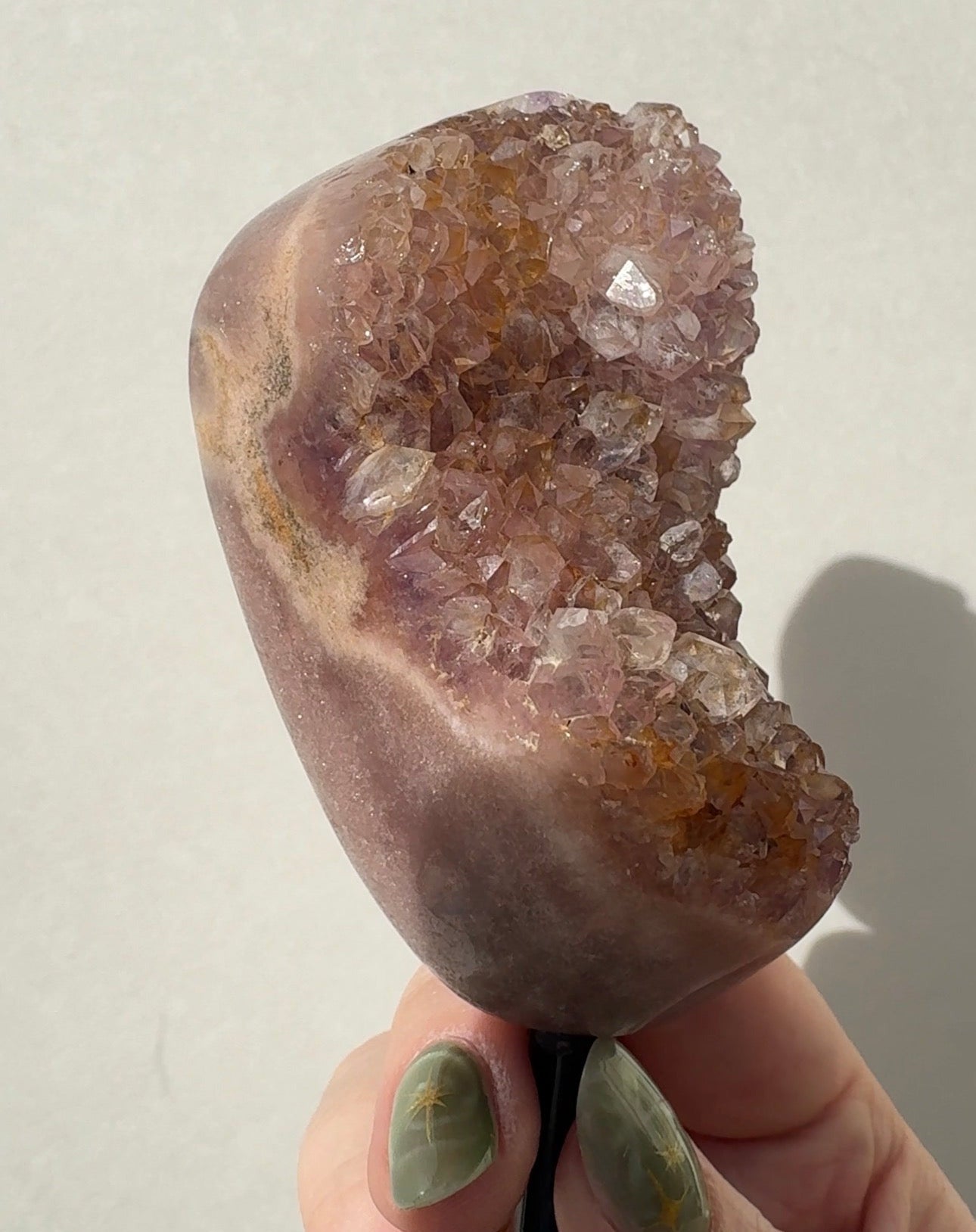 Pink Amethyst on stand