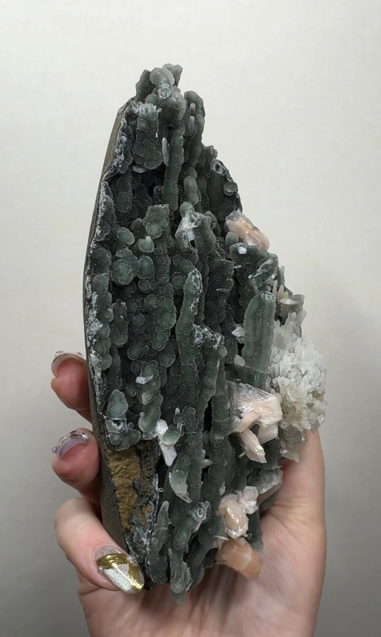 Black Chalcedony with Apophyllite