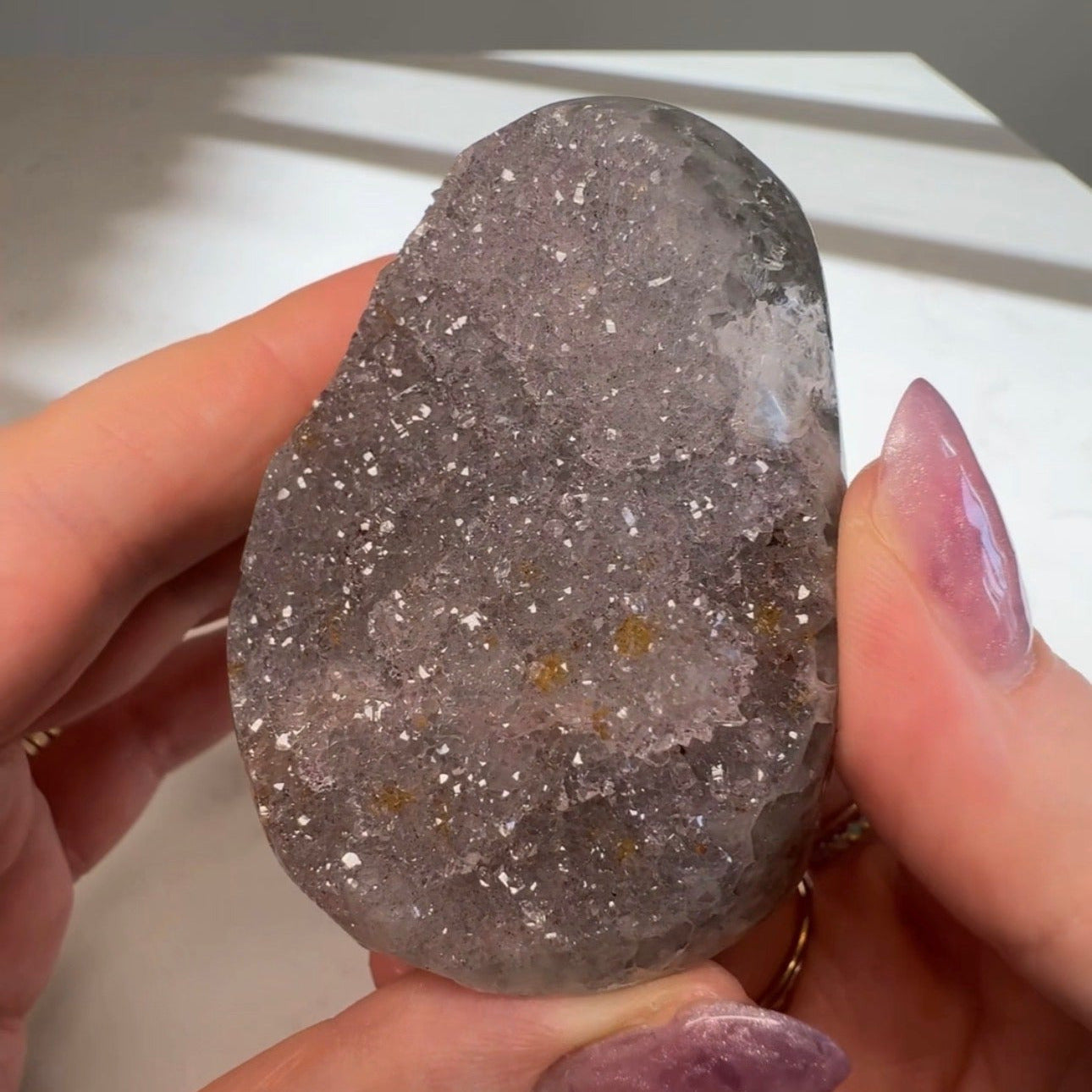 Druzy Uruguay Rainbow Amethyst Cutbase