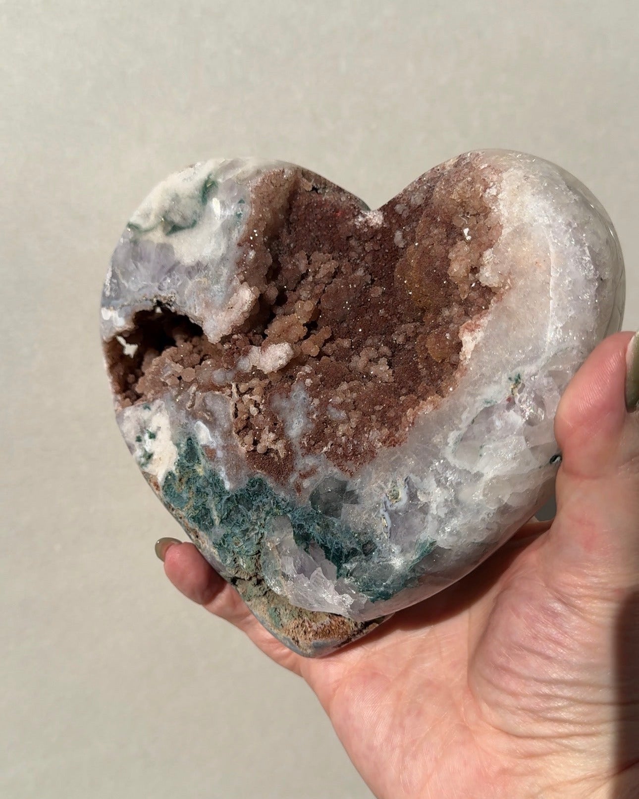 XL Druzy Pink Amethyst Heart