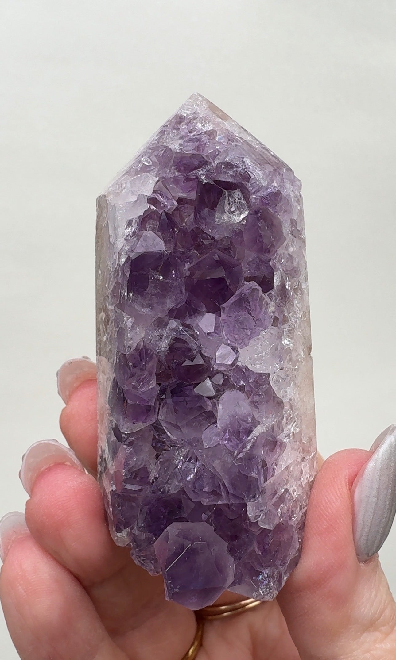 High Quality Druzy Pink Amethyst Tower