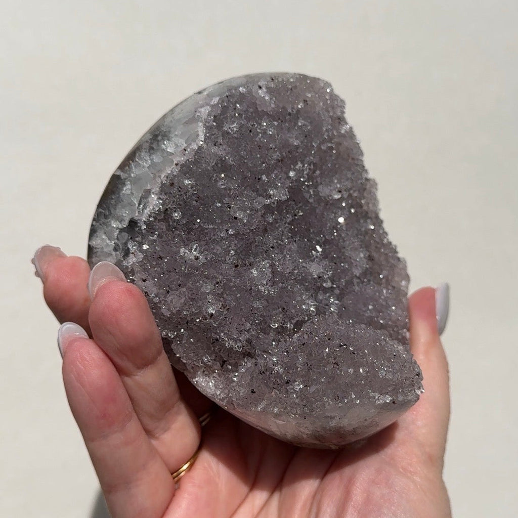 Druzy Uruguay Rainbow Amethyst on stand