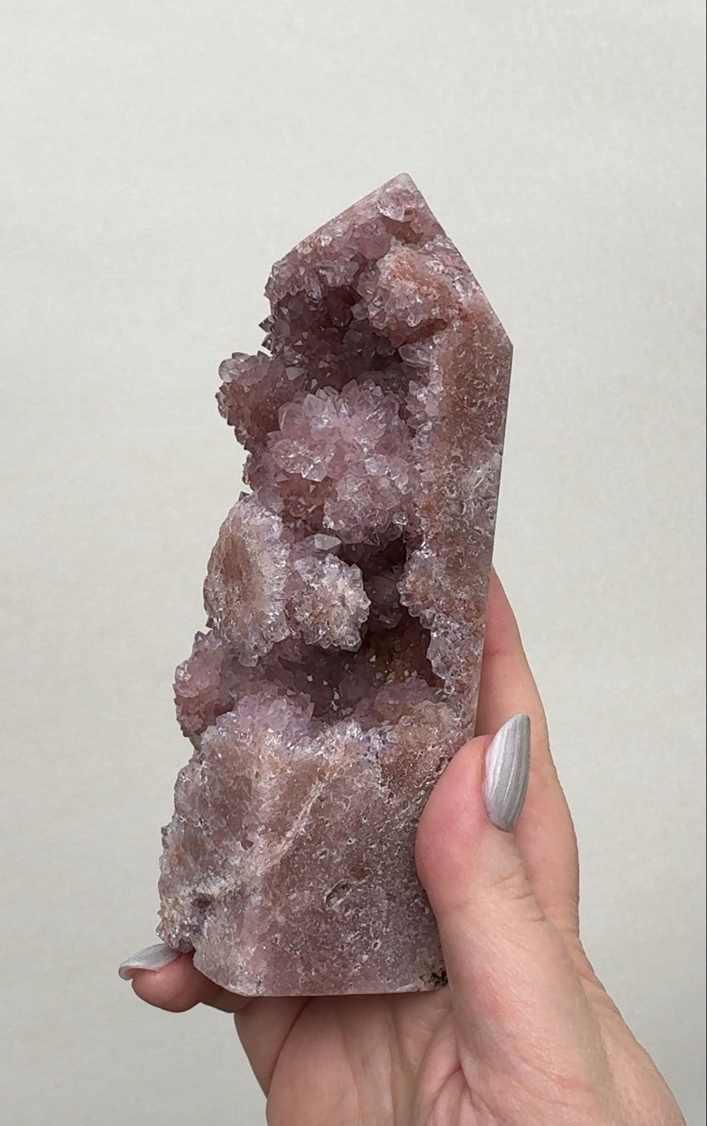 High Quality Druzy Pink Amethyst Tower
