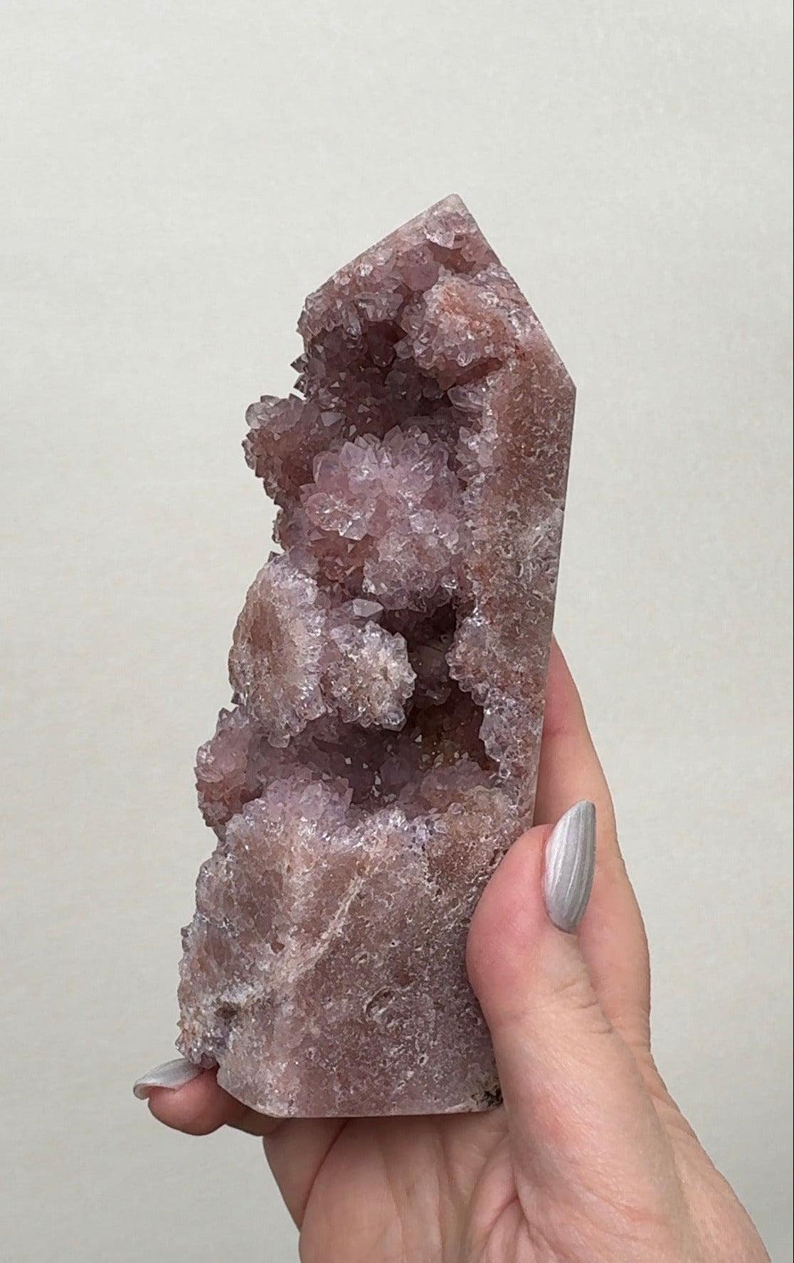 High Quality Druzy Pink Amethyst Tower