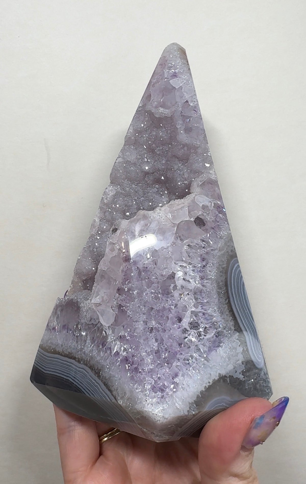 Misfit Sugar Amethyst/Agate Diamond with Calcite | AD6