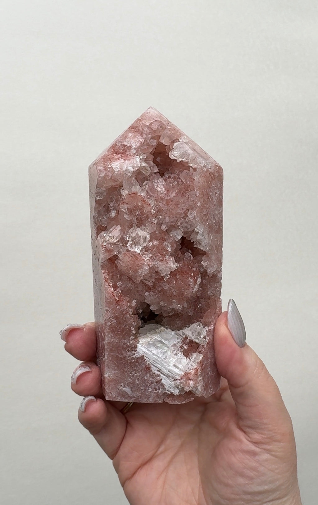 High Quality Druzy Pink Amethyst Tower