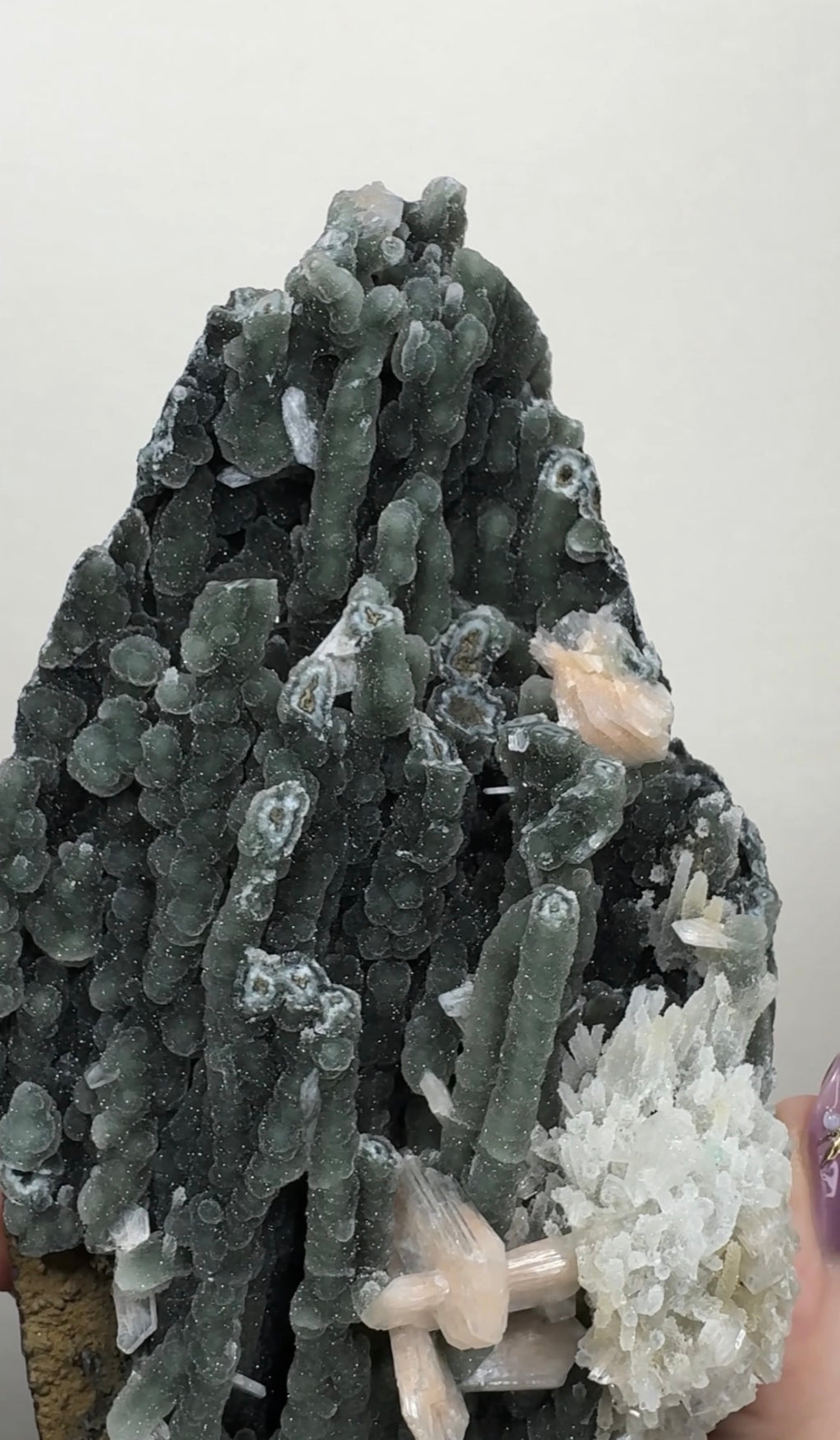Black Chalcedony with Apophyllite