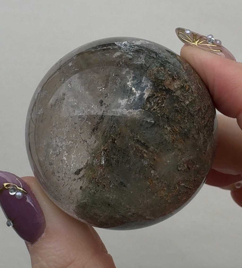 Lodolite Quartz Sphere | C