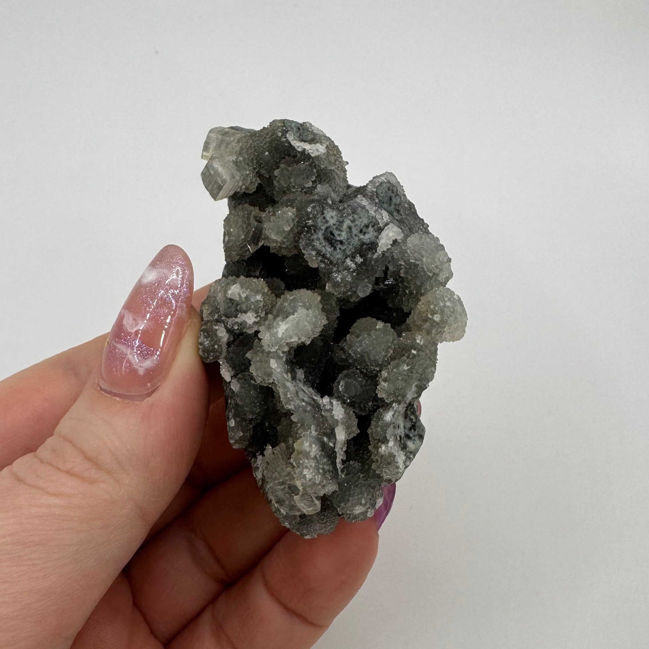 Black Chalcedony with Apophyllite