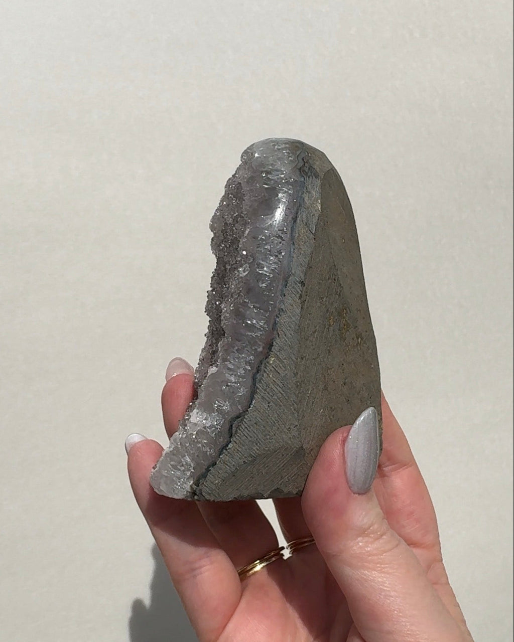 Druzy Uruguay Rainbow Amethyst Cutbase
