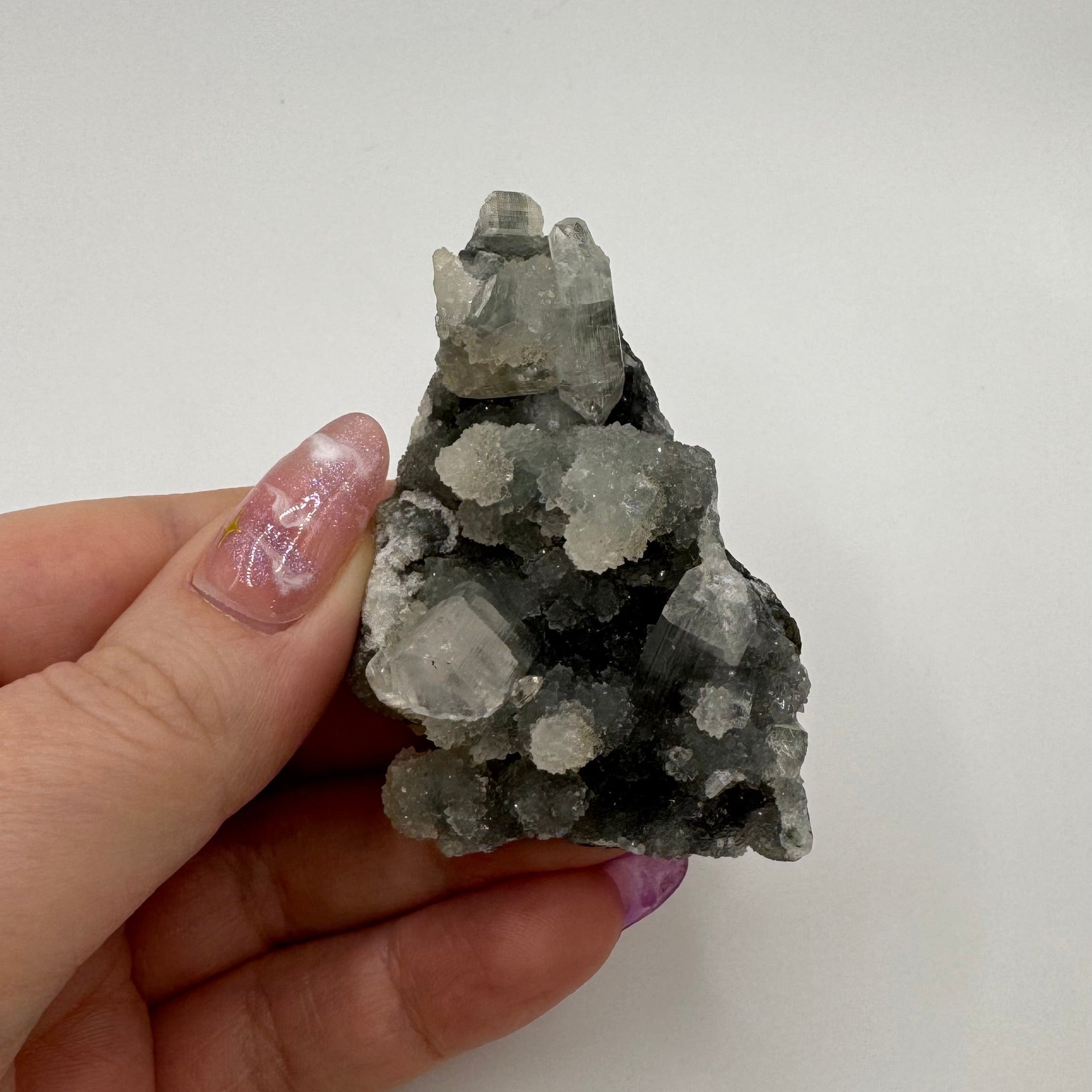 Black Chalcedony with Apophyllite