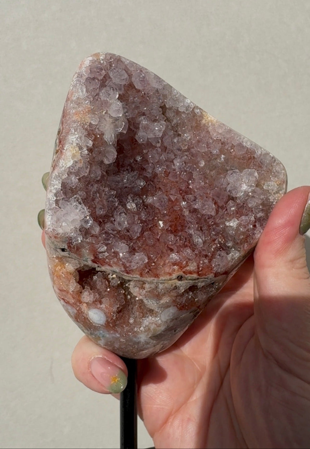Pink Amethyst on stand
