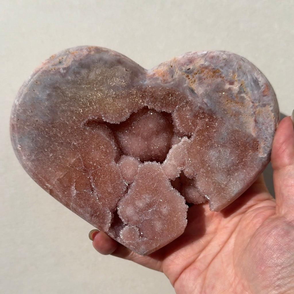 Druzy Pink Amethyst Heart